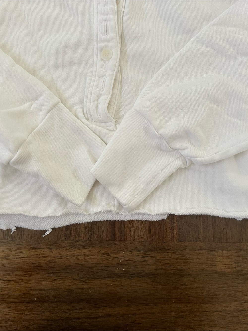 Citizens Of Humanity White Terry Pullover Sweatshirt cut off distressed - Picture 6 of 8
